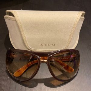 Tom Ford brown tortoise wrap around sunglasses